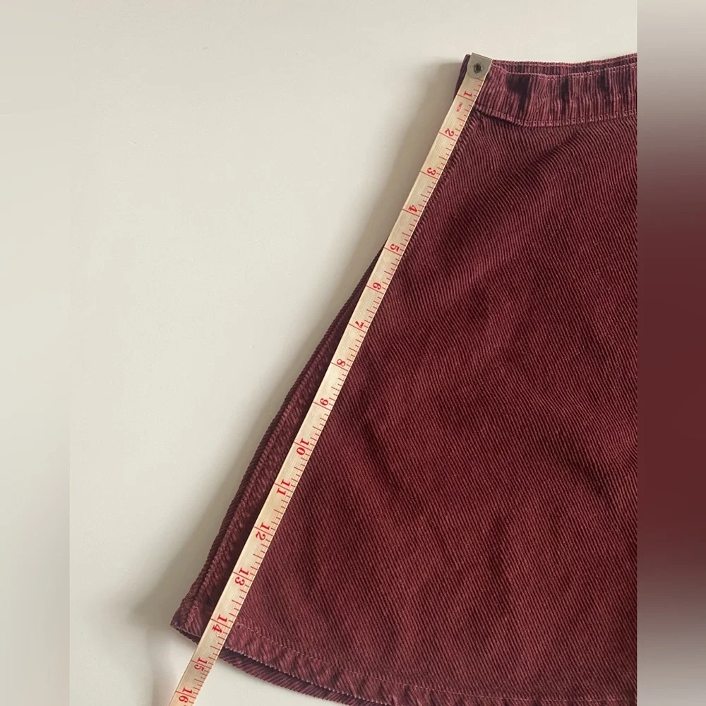 Original American Apparel Corduroy Burgundy Skater Skirt - Picture 6 of 7